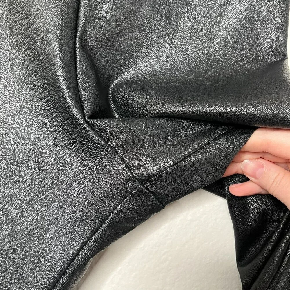 Commando Womens Faux Leather Black Control shimming shaping Leggings Size M